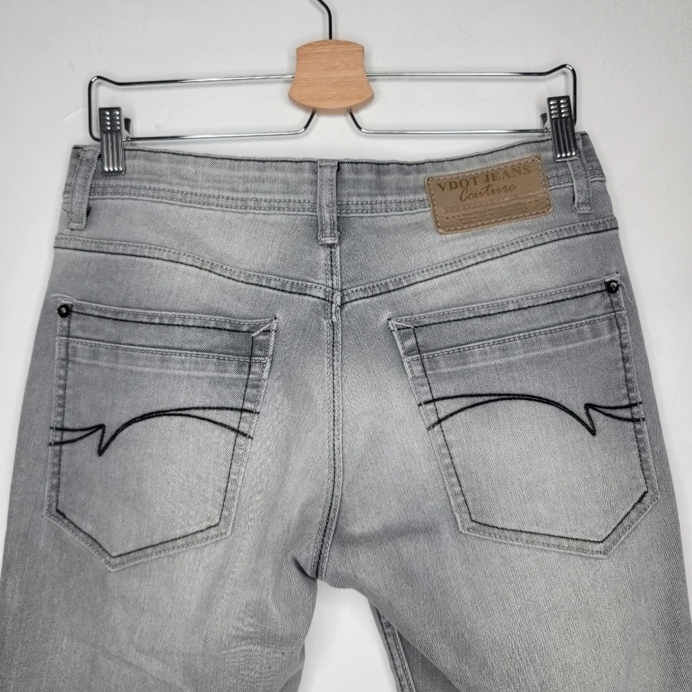VDot Ultra Slim Men Jeans Pop Fit Mid Rise Tapered Light Faded Grey Tall 32 x 34